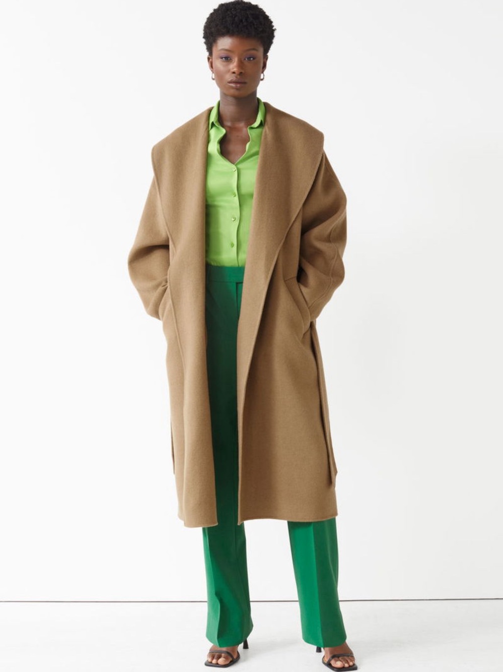 & OTHER STORIES OVERSIZED SHAWL-COLLAR WOOL COAT - Picture 4 of 8